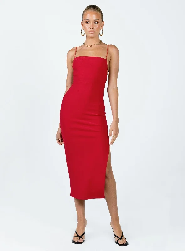 Party dresses near me for last-minute shopping -Anito Midi Dress Red
