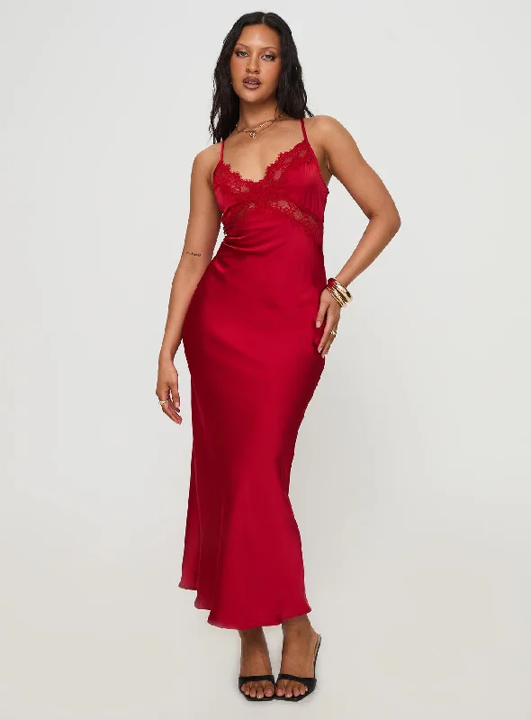 Formal dresses for formal events with smart temperature regulation for optimal comfort -Treasure Bias Cut Maxi Dress Red Formal dresses for formal events with smart temperature regulation for optimal comfort -Treasure Bias Cut Maxi Dress Red