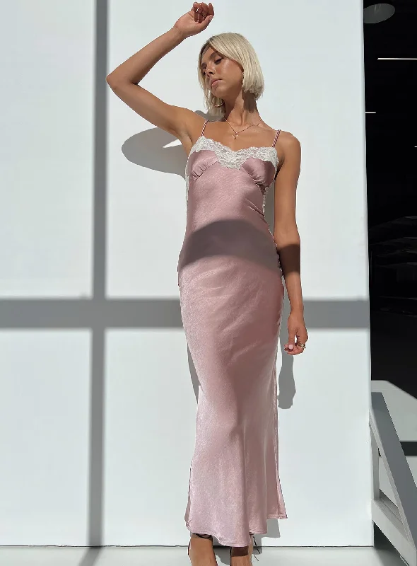 Party dresses with unique accessories and embellishments for special occasions and events to stand out -Alexina High Back Maxi Dress Pink Party dresses with unique accessories and embellishments for special occasions and events to stand out -Alexina High Back Maxi Dress Pink