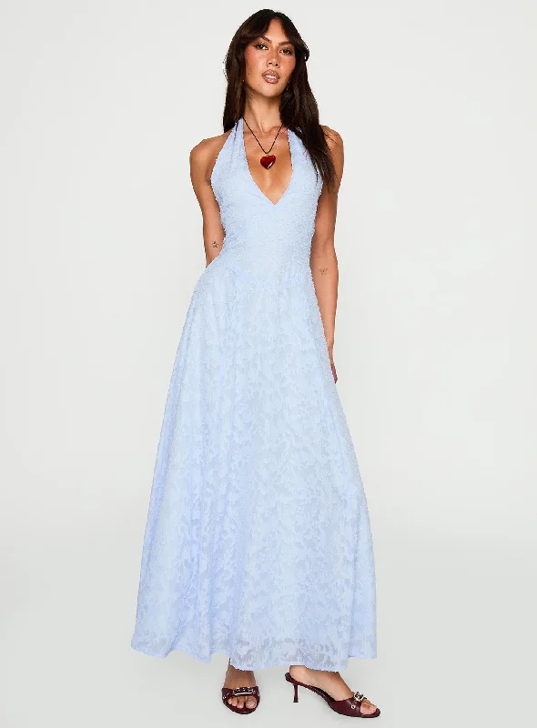 Flowy dresses with lace for a romantic look - -Flowy dresses with sustainable materials and innovative technology integration for modern style and sustainability -Hours In Silence Drop Waist Maxi Dress Blue Flowy dresses with lace for a romantic look - -Flowy dresses with sustainable materials and innovative technology integration for modern style and sustainability -Hours In Silence Drop Waist Maxi Dress Blue