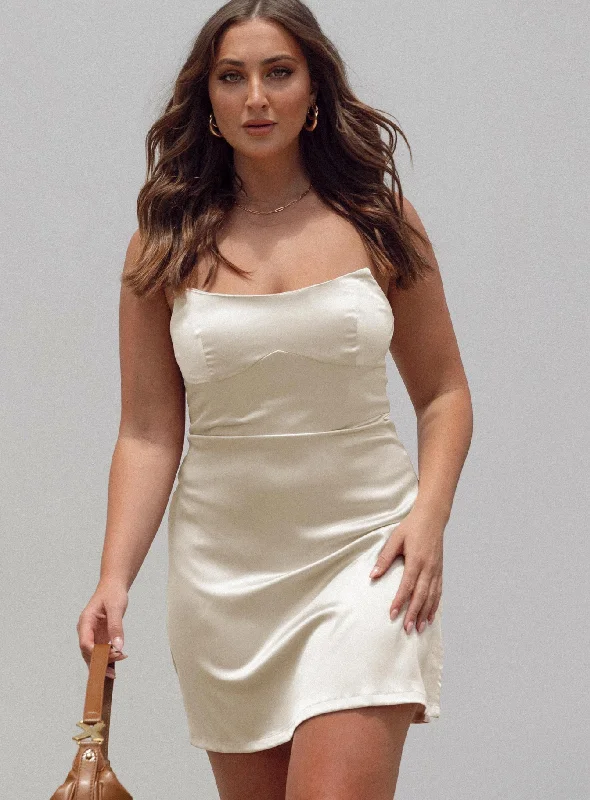 Party dresses with sustainable materials and innovative technology integration for modern style and sustainability -Belli Strapless Mini Dress Champagne Party dresses with sustainable materials and innovative technology integration for modern style and sustainability -Belli Strapless Mini Dress Champagne