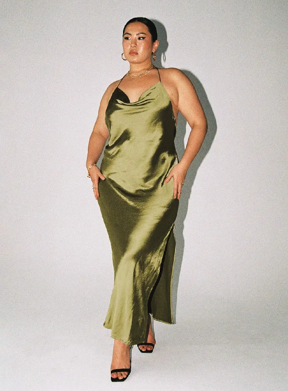 Party dresses for spring fashion -Alissa Maxi Dress Green Curve