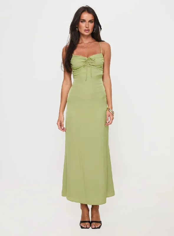 Party dresses with metallic accents and glitter for parties and celebrations -Kristyn Maxi Dress Green Party dresses with metallic accents and glitter for parties and celebrations -Kristyn Maxi Dress Green