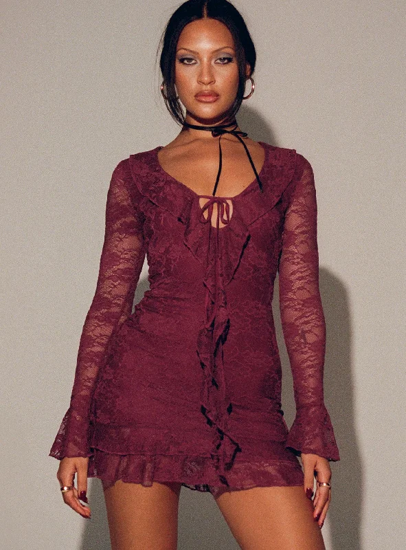 Formal birthday dresses with sophisticated designs and luxurious fabrics for formal galas and high-end events -Sidonie Long Sleeve Mini Dress Red Formal birthday dresses with sophisticated designs and luxurious fabrics for formal galas and high-end events -Sidonie Long Sleeve Mini Dress Red