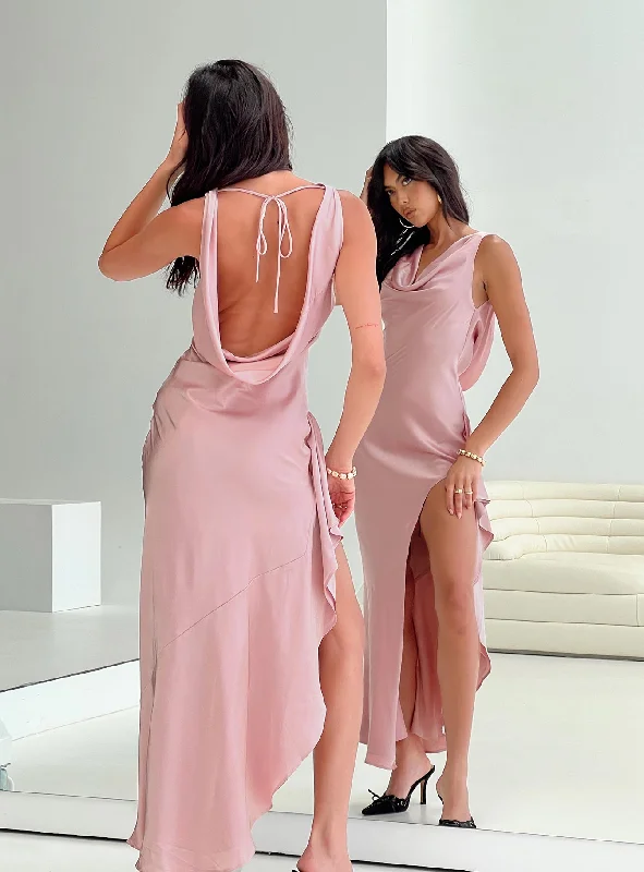 Party dresses with unique accessories and embellishments for special occasions and events to stand out -Hold Me Tight Maxi Dress Pink