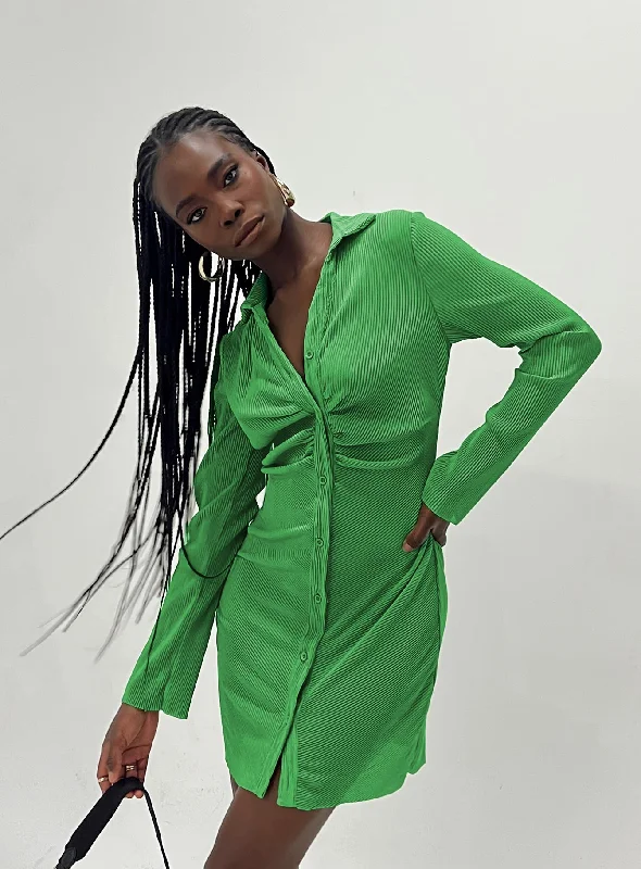 Birthday dresses with convertible necklines and sleeves for versatility and styling flexibility -Annemarie Mini Dress Green Birthday dresses with convertible necklines and sleeves for versatility and styling flexibility -Annemarie Mini Dress Green