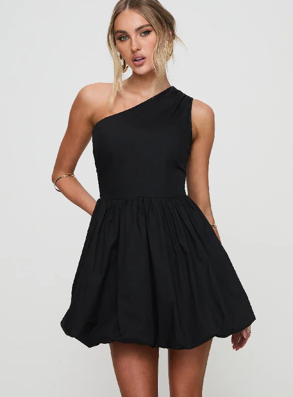 Formal gowns for special occasions with custom designs and embroidery for exclusivity and uniqueness -Debut Bubble Hem Mini Dress Black Formal gowns for special occasions with custom designs and embroidery for exclusivity and uniqueness -Debut Bubble Hem Mini Dress Black