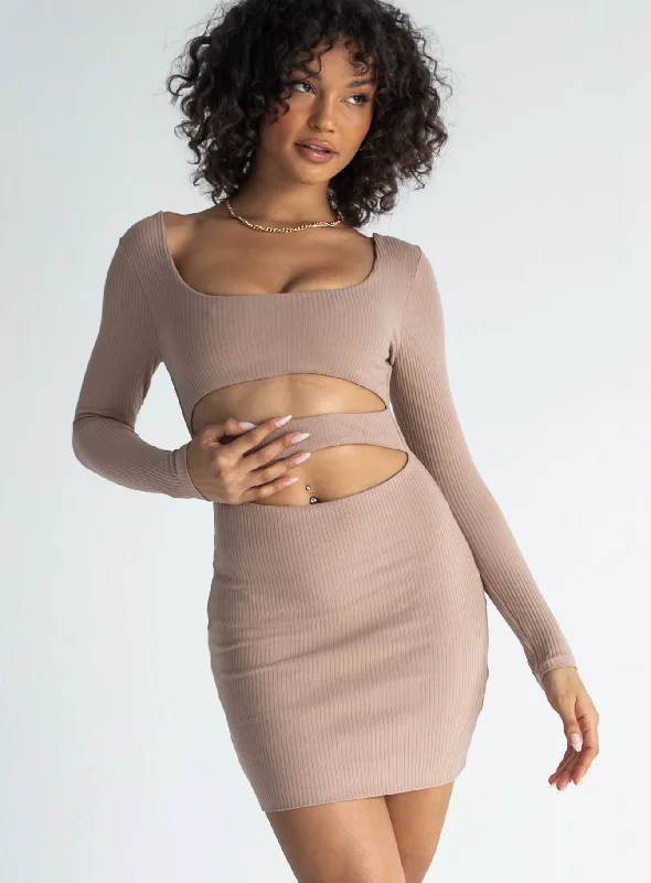 Formal corset dresses for formal galas with unique cultural influences and traditional styles for cultural heritage -Taurus Mini Dress Beige