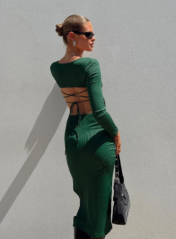 Birthday dresses with metallic accents and glitter for parties and celebrations -Esplin Long Sleeve Midi Dress Green Birthday dresses with metallic accents and glitter for parties and celebrations -Esplin Long Sleeve Midi Dress Green