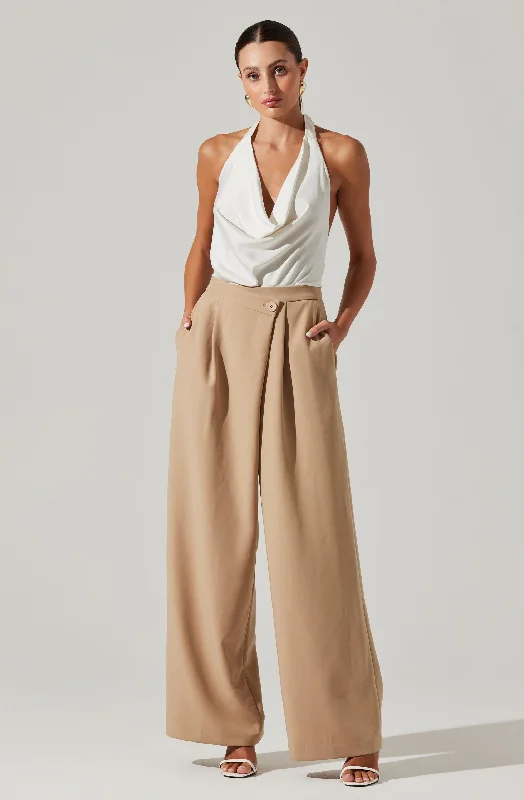 DIY bridesmaid dress customization ideas- -Aryn Cowl Neck Halter Jumpsuit