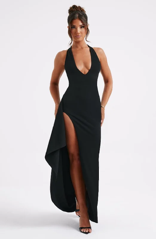 Elegant flowy dresses for an upscale brunch gathering - -Flowy dresses with unique accessories and embellishments for special occasions -Luella Maxi Dress - Black Elegant flowy dresses for an upscale brunch gathering - -Flowy dresses with unique accessories and embellishments for special occasions -Luella Maxi Dress - Black