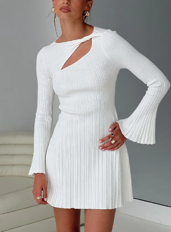 Birthday dresses for special occasions with personalized messages and quotes for a personal and meaningful touch -Terraces Long Sleeve Mini Dress White Birthday dresses for special occasions with personalized messages and quotes for a personal and meaningful touch -Terraces Long Sleeve Mini Dress White