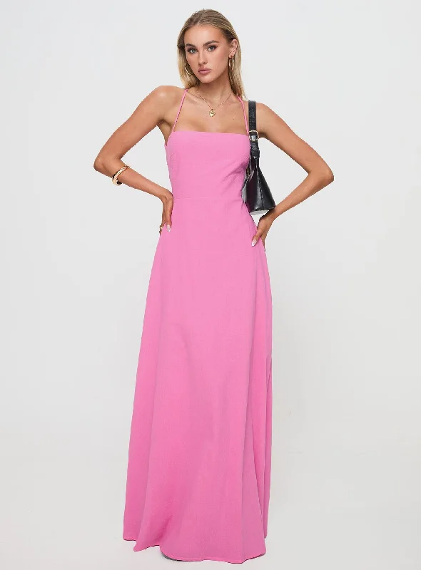 Party dresses with metallic colors and sequins for formal parties and special occasions to dazzle -Clea Maxi Dress Pink Party dresses with metallic colors and sequins for formal parties and special occasions to dazzle -Clea Maxi Dress Pink