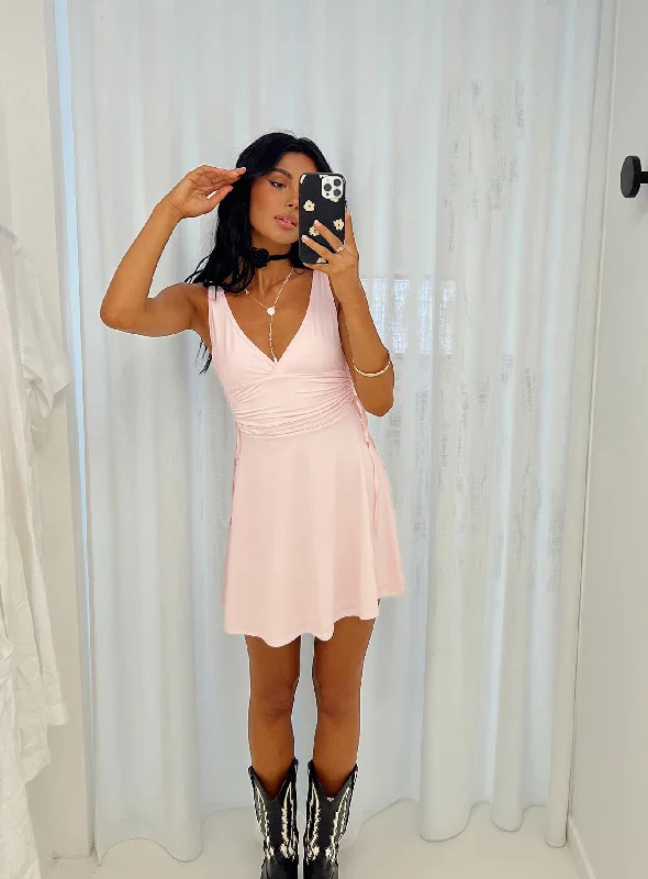 Birthday dresses with convertible necklines and sleeves for versatility and styling flexibility -Payne Mini Dress Pink Birthday dresses with convertible necklines and sleeves for versatility and styling flexibility -Payne Mini Dress Pink