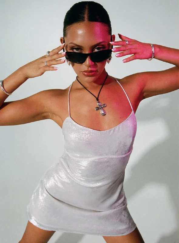 Party dresses for summer with sun protection and breathable fabrics for comfort -Clemence Mini Dress Silver Party dresses for summer with sun protection and breathable fabrics for comfort -Clemence Mini Dress Silver