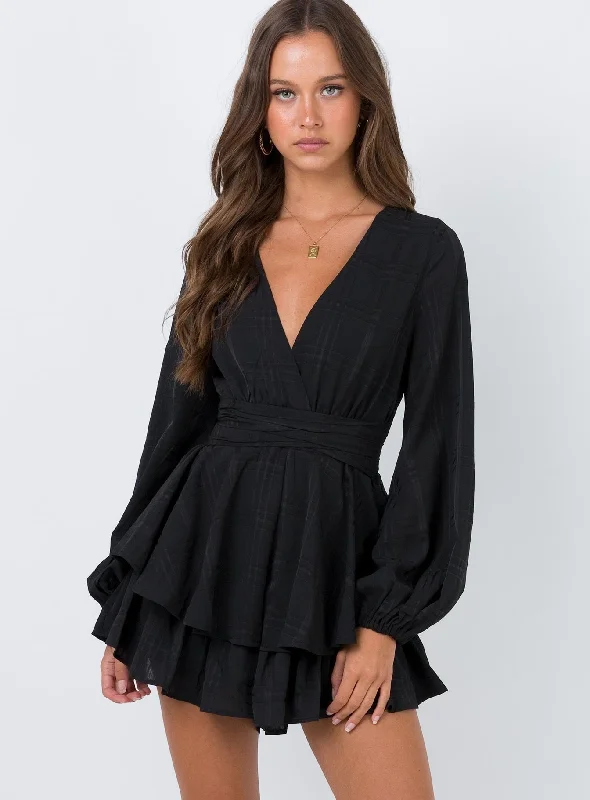 Party dresses with sequins and glitter -String Of Stars Romper Black