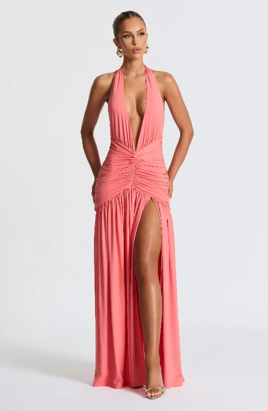 Prom dresses for outdoor events -Melania Maxi Dress - Coral Pink