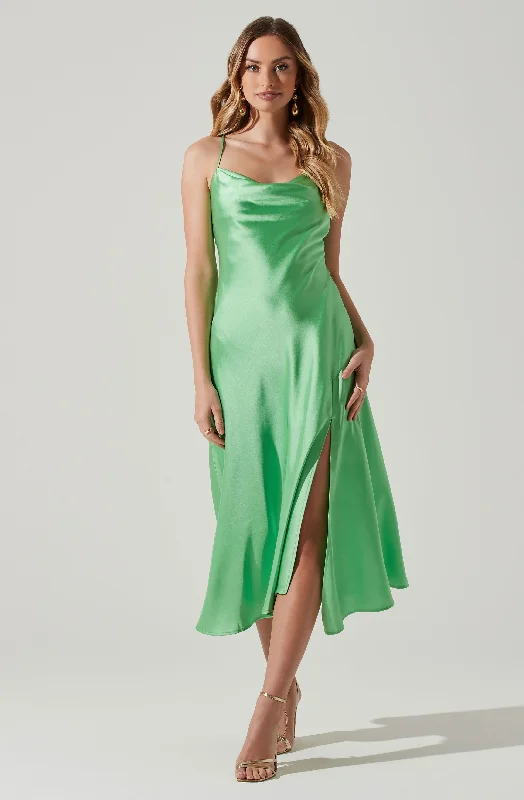 Wedding dresses with sweep trains and organza -Gaia Midi Dress