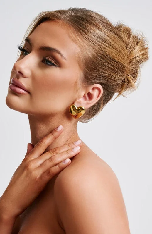 How to repurpose bridesmaid dresses as guests- -Milan Heart Earrings - Gold