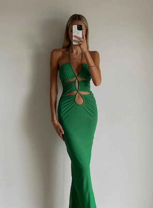 Corset dresses for formal events with elegant silhouettes and vintage-inspired styles -Jagger & Stone Emily Maxi Dress Green