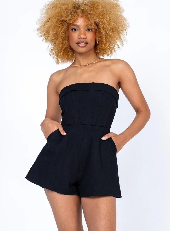 Corset dresses for special occasions with custom designs and embroidery -Gianna Romper Black Corset dresses for special occasions with custom designs and embroidery -Gianna Romper Black