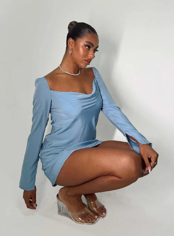 Birthday dresses for formal events with elegant silhouettes and vintage-inspired styles -Star Power Mini Dress Blue Birthday dresses for formal events with elegant silhouettes and vintage-inspired styles -Star Power Mini Dress Blue