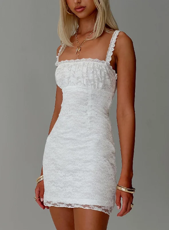 Prom dresses with high-low hemlines -Wignall Mini Dress White