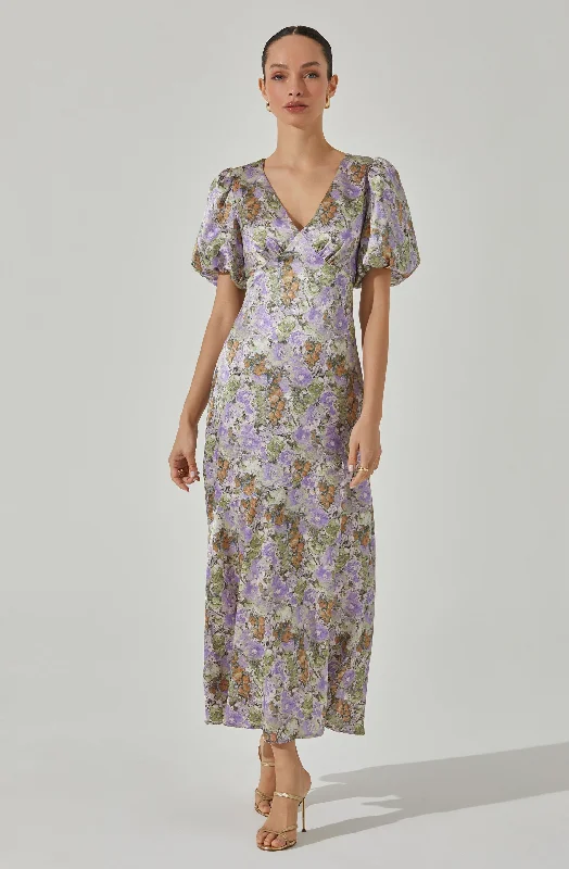 Wedding guest perfume choices for sensitive venues- -Satin Puff Sleeve Dress