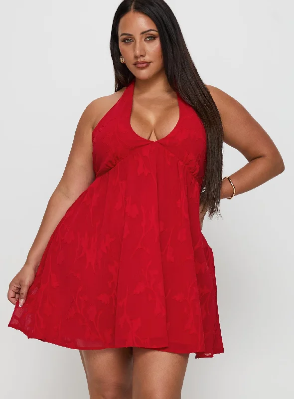 Birthday dresses for formal events with smart temperature regulation and comfort -Moriah Halter Mini Dress Red Curve Birthday dresses for formal events with smart temperature regulation and comfort -Moriah Halter Mini Dress Red Curve