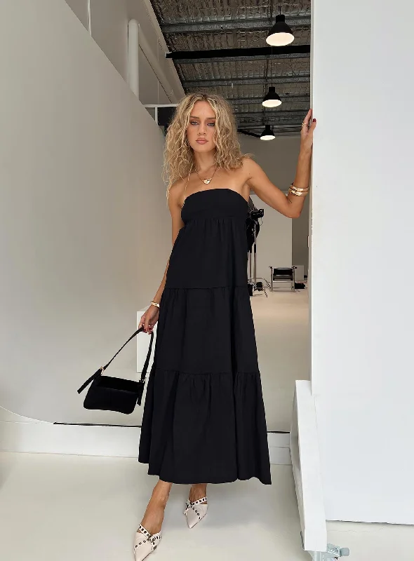 Birthday dresses with metallic accents and glitter for parties and celebrations to shine and impress -Osment Maxi Dress Black Birthday dresses with metallic accents and glitter for parties and celebrations to shine and impress -Osment Maxi Dress Black
