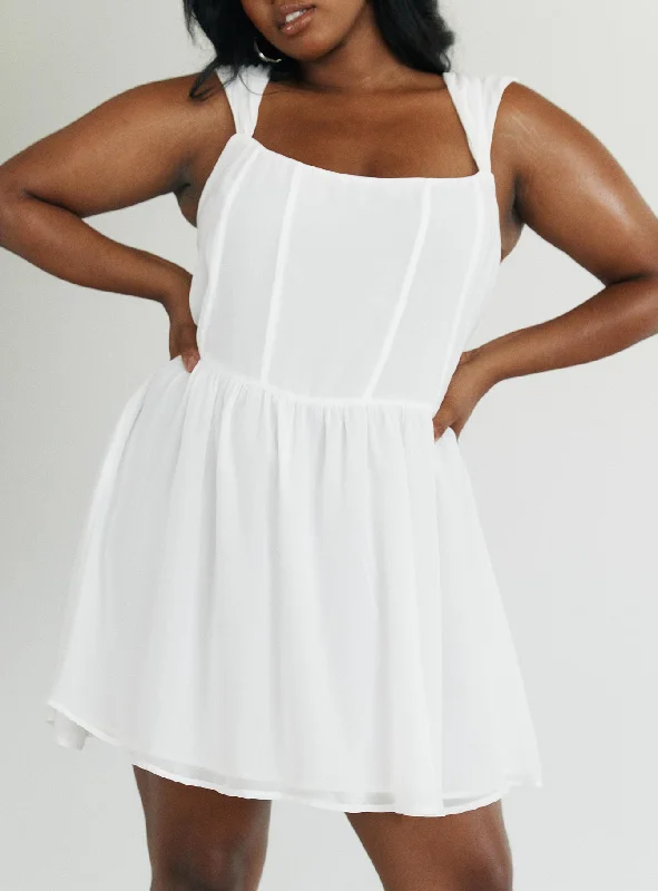 Party dresses with smart health monitoring features and wellness focus for health-conscious individuals -Kameliah Mini Dress White Curve Party dresses with smart health monitoring features and wellness focus for health-conscious individuals -Kameliah Mini Dress White Curve