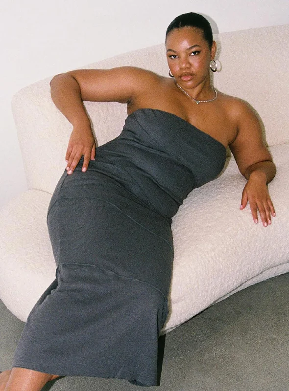 Birthday dresses with sustainable materials and innovative technology integration for modern style and sustainability -Oscar Midi Dress Grey Curve Birthday dresses with sustainable materials and innovative technology integration for modern style and sustainability -Oscar Midi Dress Grey Curve