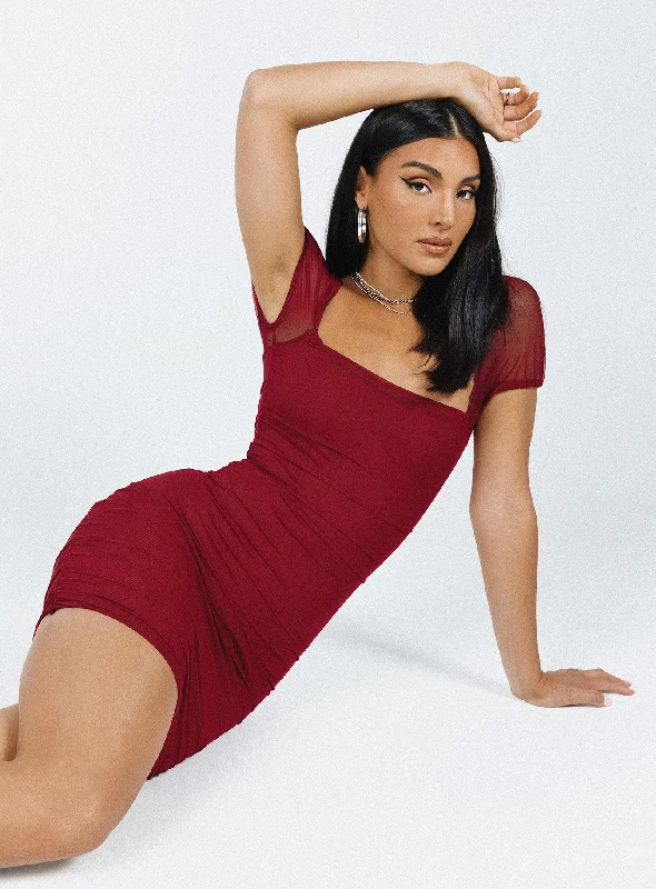 Party dresses for outdoor events -Charvi Mini Dress Maroon
