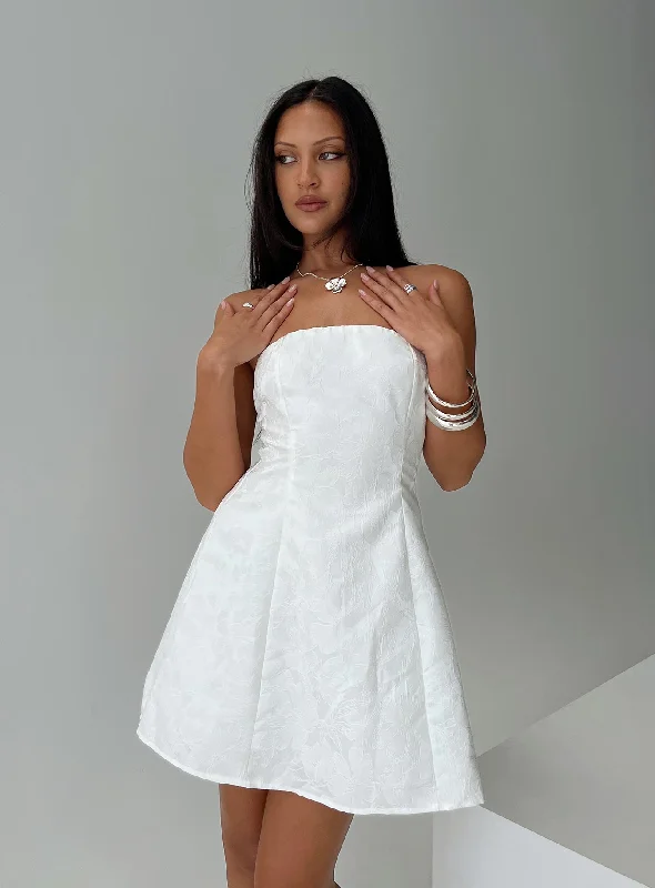Birthday dresses for special occasions with personalized messages and quotes for a personal and meaningful touch -Picard Strapless Mini Dress White Birthday dresses for special occasions with personalized messages and quotes for a personal and meaningful touch -Picard Strapless Mini Dress White