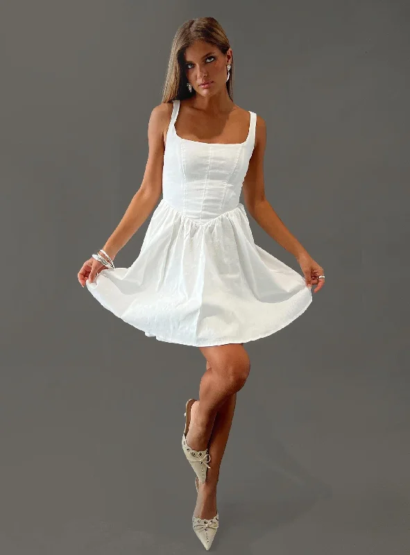 Prom dresses for autumn with warm, earthy tones and textures for a cozy and inviting feel -Martie Mini Dress White Prom dresses for autumn with warm, earthy tones and textures for a cozy and inviting feel -Martie Mini Dress White