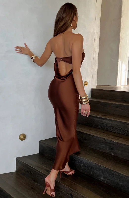 Bridesmaid dress emergency kit essentials- -Rheanna Maxi Dress - Chocolate