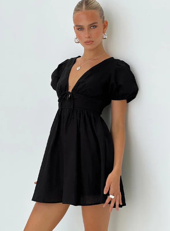 Birthday dresses for summer with breathable and cooling fabrics for comfort and relaxation -Raleigh Mini Dress Black Birthday dresses for summer with breathable and cooling fabrics for comfort and relaxation -Raleigh Mini Dress Black