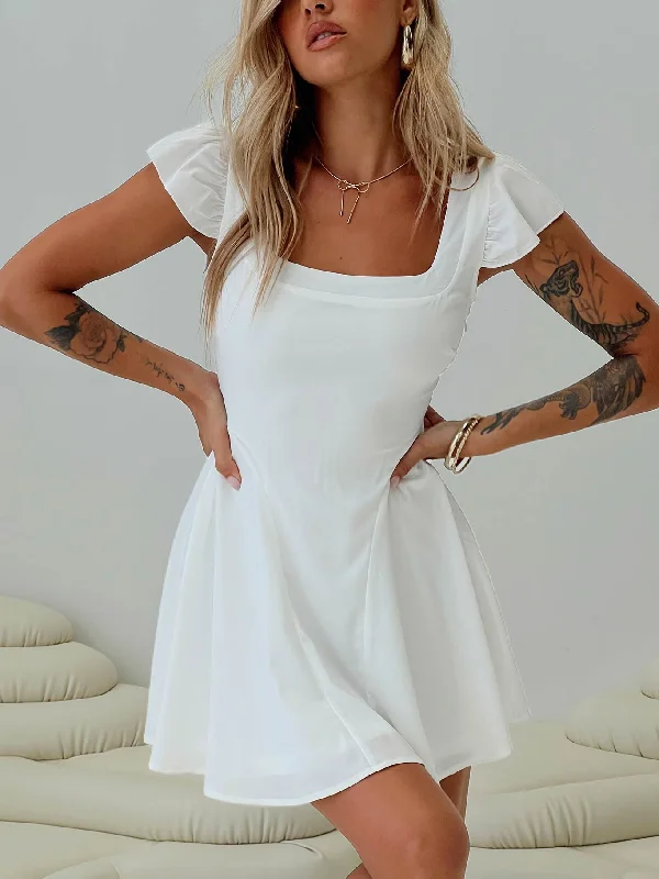 Birthday dresses for formal events with bold, vibrant colors -Aquaria Mini Dress White Birthday dresses for formal events with bold, vibrant colors -Aquaria Mini Dress White