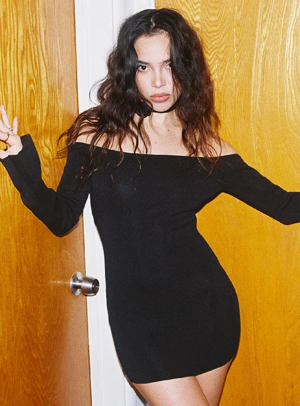 Party dresses for formal events with bright colors and metallic accents for a modern and trendy style -Parisa Long Sleeve Mini Dress Black Petite Party dresses for formal events with bright colors and metallic accents for a modern and trendy style -Parisa Long Sleeve Mini Dress Black Petite