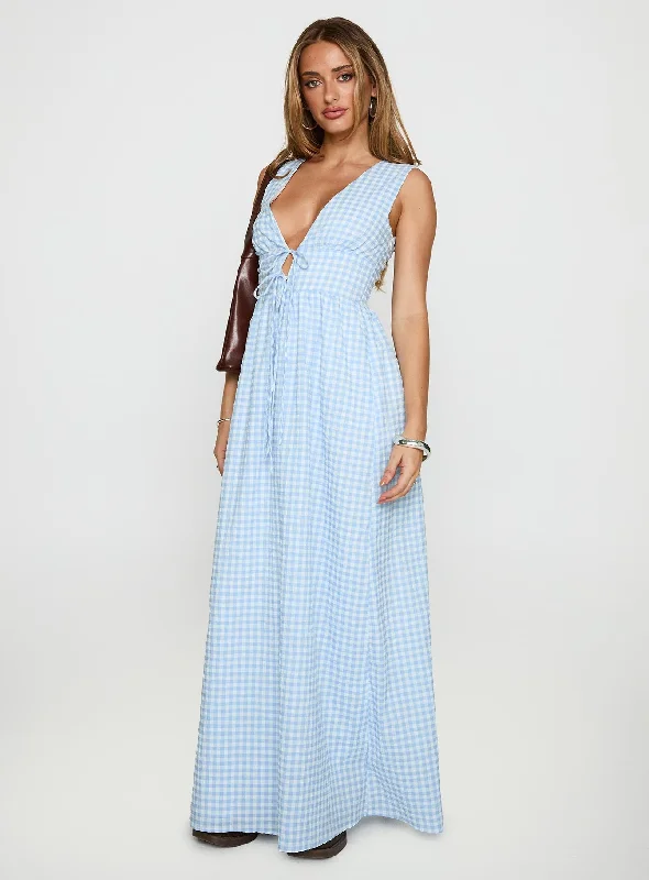 How to choose the right flowy dress for a birthday party - -Flowy dresses with metallic colors and sequins for formal parties and special occasions to dazzle and impress -Pokey Maxi Dress Blue Check How to choose the right flowy dress for a birthday party - -Flowy dresses with metallic colors and sequins for formal parties and special occasions to dazzle and impress -Pokey Maxi Dress Blue Check