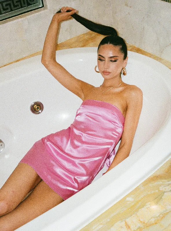 Wedding guest shoes matching evening clutch colors- -Shaya Strapless Mini Dress Pink Wedding guest shoes matching evening clutch colors- -Shaya Strapless Mini Dress Pink