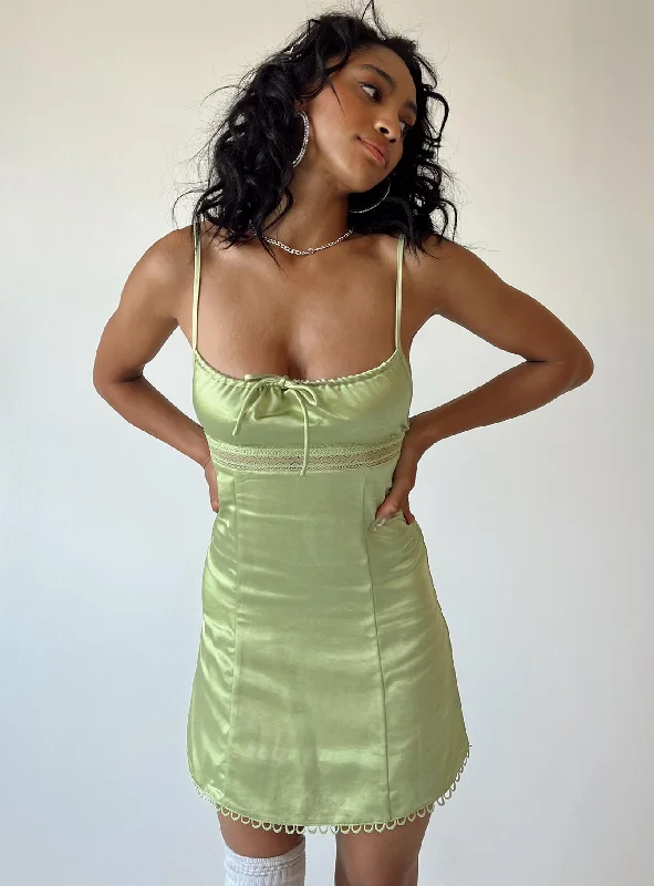 Party dresses with sustainable materials and innovative designs -Chels Mini Dress Green Party dresses with sustainable materials and innovative designs -Chels Mini Dress Green