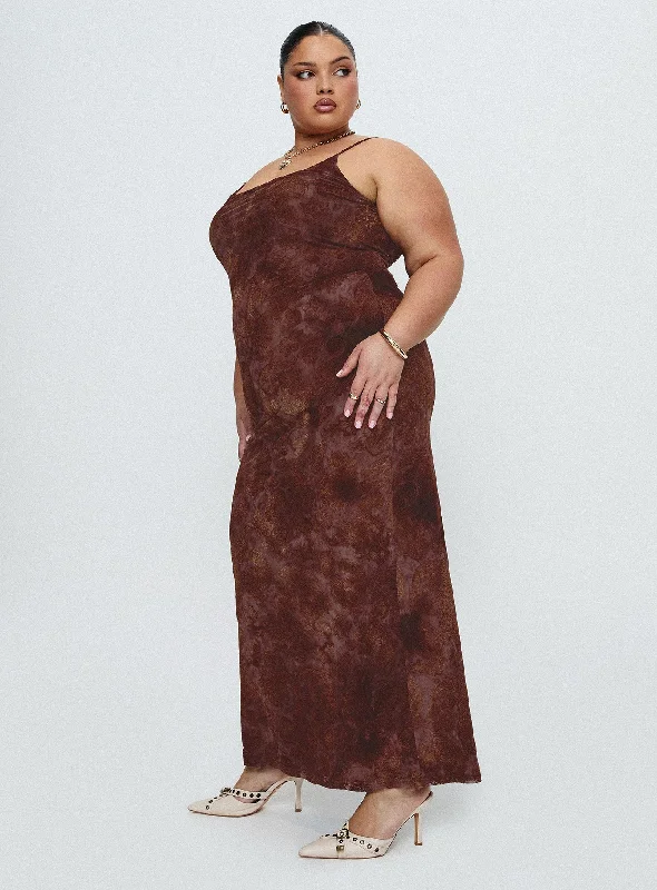 Party dresses for summer with breathable fabrics -Knox Maxi Dress Chocolate Paisley Curve Party dresses for summer with breathable fabrics -Knox Maxi Dress Chocolate Paisley Curve
