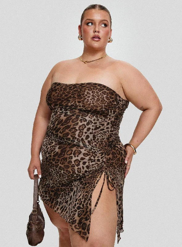Party dresses for formal events with smart temperature regulation -Donelli Mini Dress Leopard Curve
