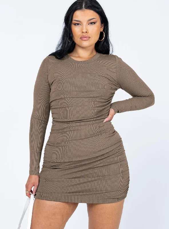 Corset dresses with smart health monitoring features and wellness focus for health-conscious individuals -Ayden Mini Dress Brown Corset dresses with smart health monitoring features and wellness focus for health-conscious individuals -Ayden Mini Dress Brown