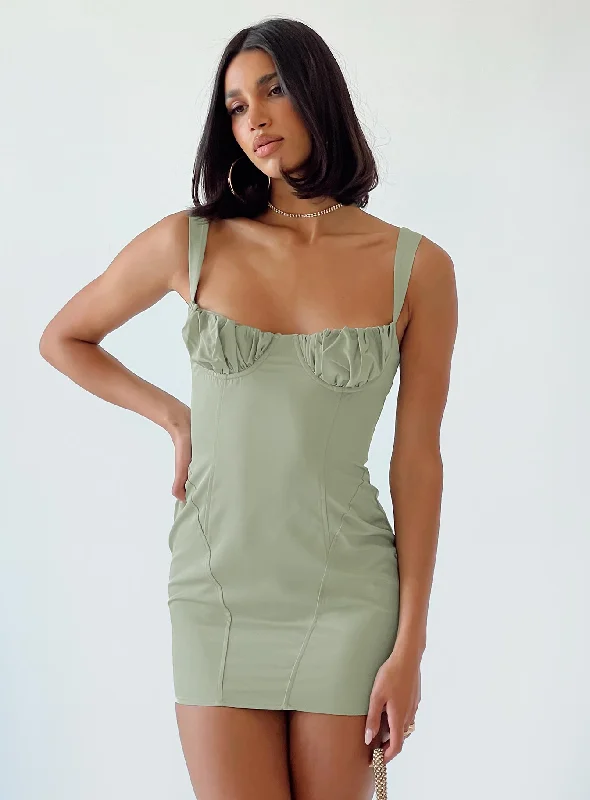 Formal party dresses with sophisticated designs -Be Mine Mini Dress Green