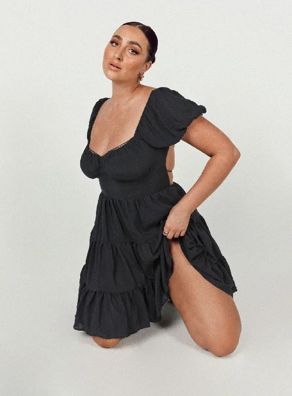 Party dresses for formal events with elegant silhouettes and vintage-inspired styles for a timeless and refined look -Danny Mini Dress Black