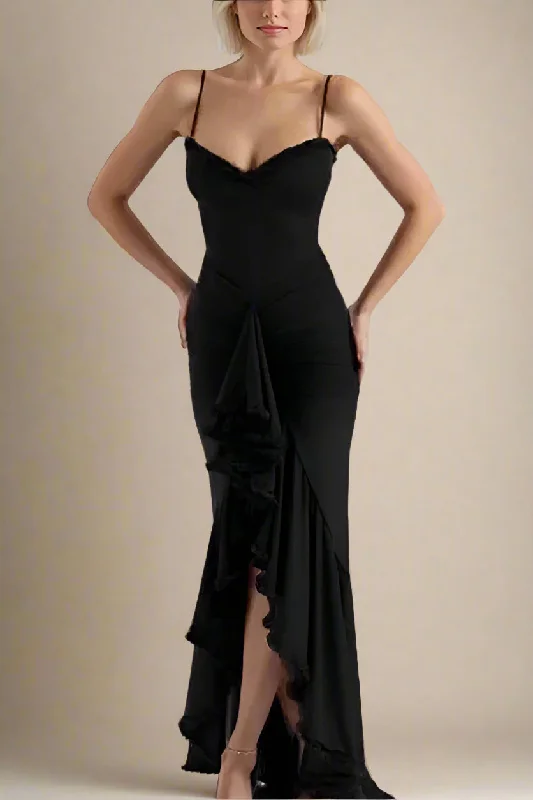 Noah Bodycon Wrap Midi Dress- Classic Black