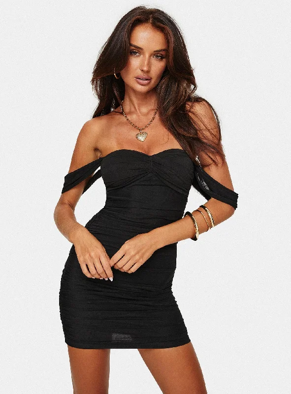 Formal birthday dresses with luxurious fabrics and sophisticated designs for formal events and high-end galas -Mylee Off The Shoulder Mini Dress Black Formal birthday dresses with luxurious fabrics and sophisticated designs for formal events and high-end galas -Mylee Off The Shoulder Mini Dress Black
