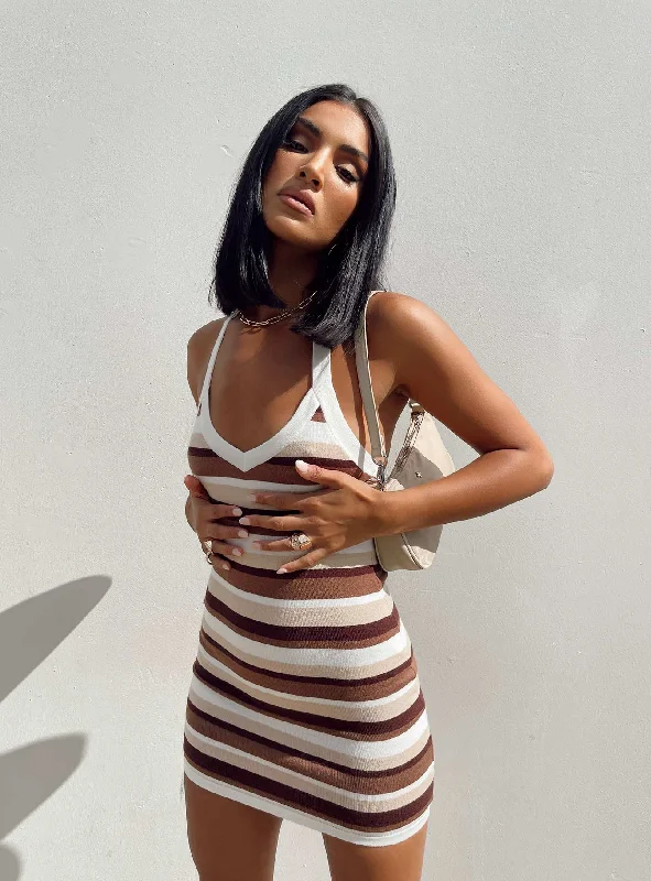 Corset dresses for formal events with bright colors and metallic accents -Ciro Mini Dress Brown Corset dresses for formal events with bright colors and metallic accents -Ciro Mini Dress Brown